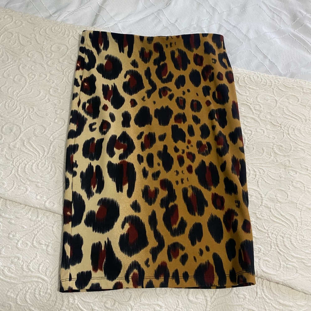Kardashian Kollection Leopard Print Skirt